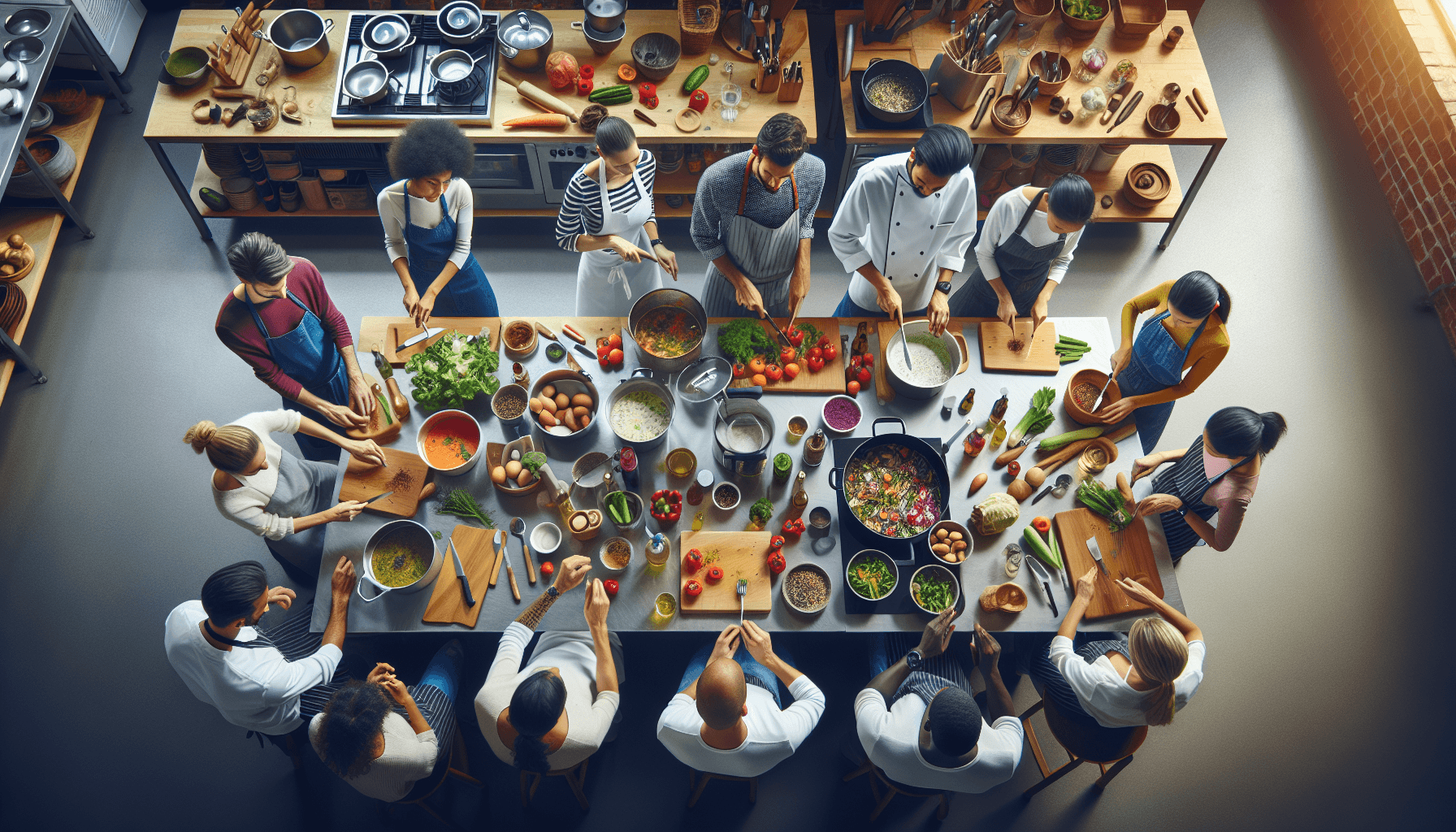 Bustling kitchen class